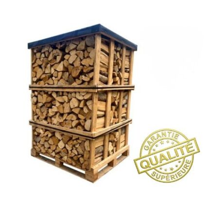 Palette de bois de chauffage refendu en 33 cm – Volume de 2,9 stères – Qualité certifiée NF Groupe H1-G1 sec