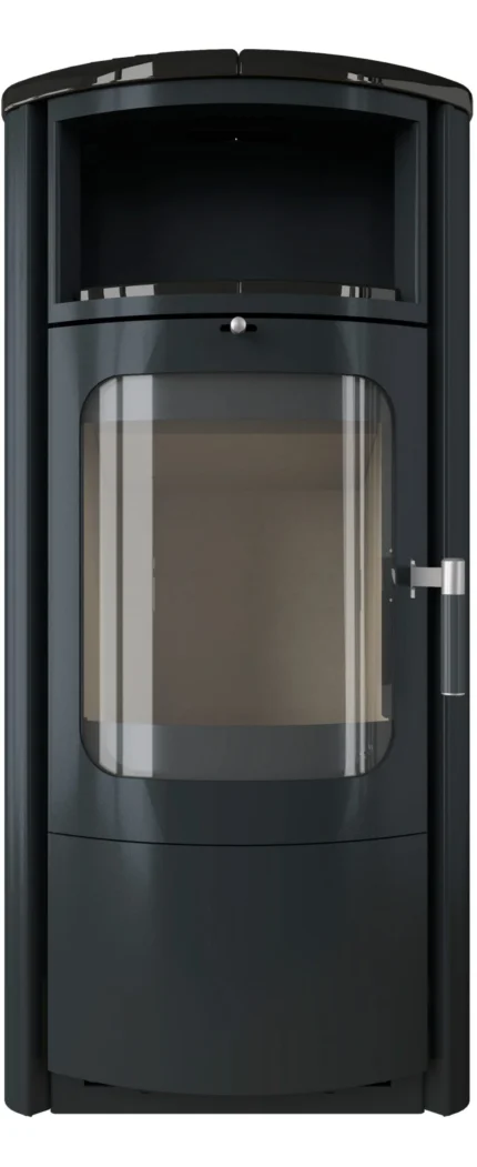 Poêle à bois feu continu HARK Opera M – 7,0 kW Faïence artisanale et Acier Noir classe A+
